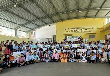 मूक बधिर बच्चों ने जिंक के साथ दिया प्रकृति सरंक्षण का संदेश