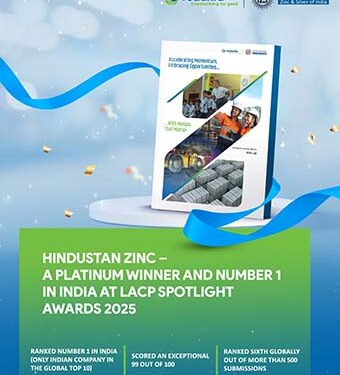 हिन्दुस्तान जिंक को एलएसीपी स्पॉटलाइट अवार्ड्स में ‘प्लैटिनम वर्ल्डवाइड’ पुरस्कार